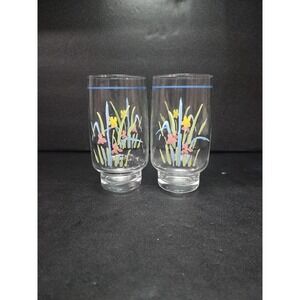 Sango Pastels Floral Short Tumblers, Easter Spring‎ Glasses, Set of 2 Glasses